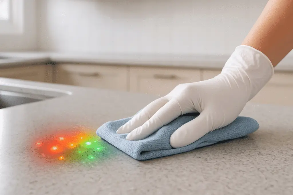 Common household bacteria hiding spots infographic for Omaha residents